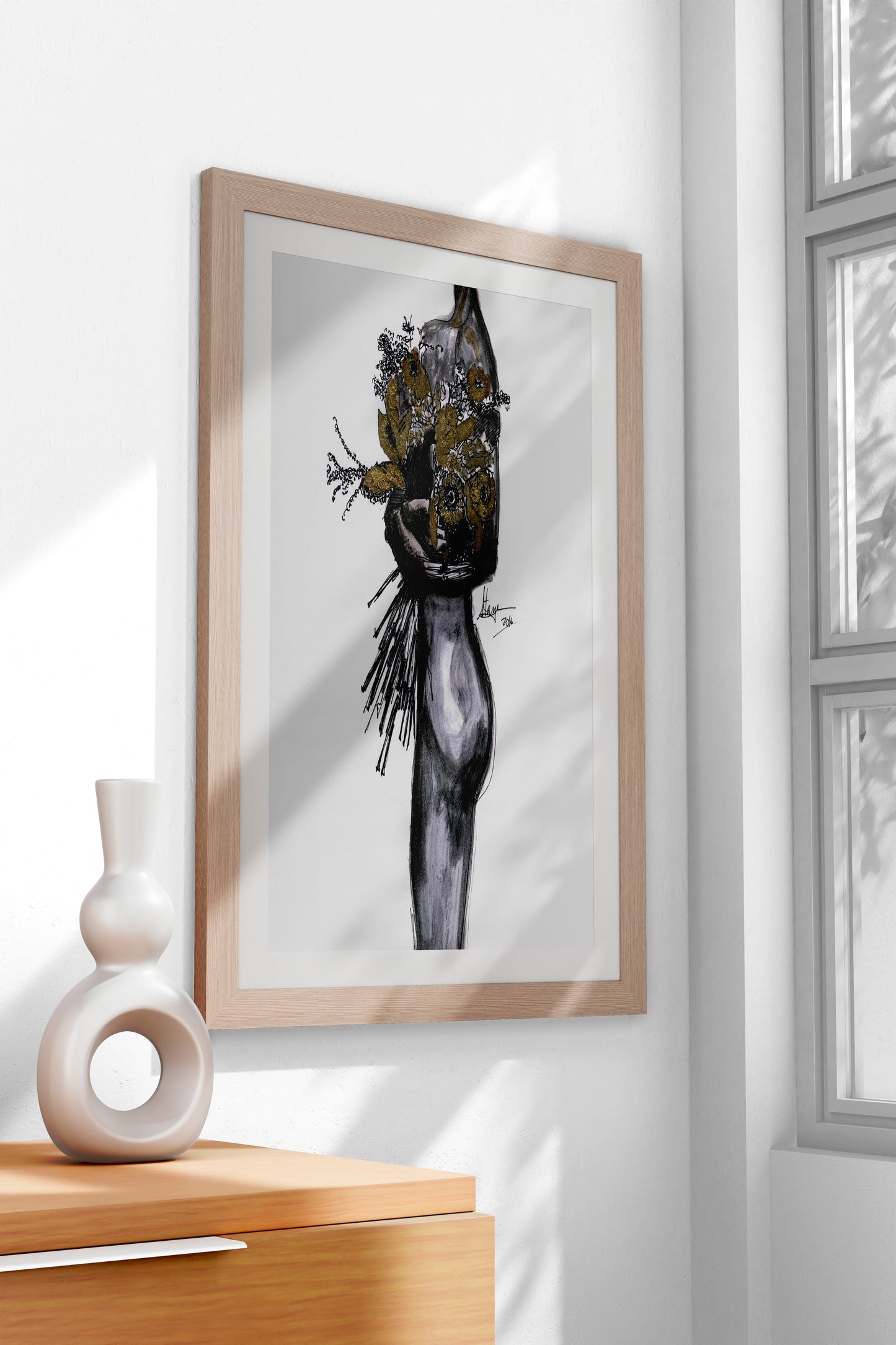 Female with Gold Bouquet