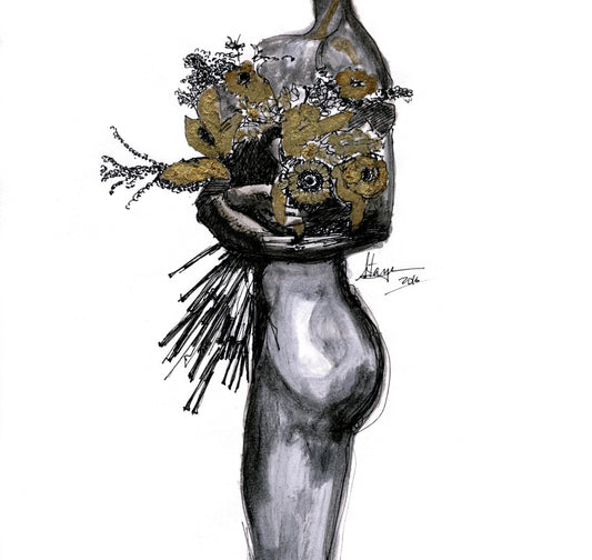 Female with Gold Bouquet